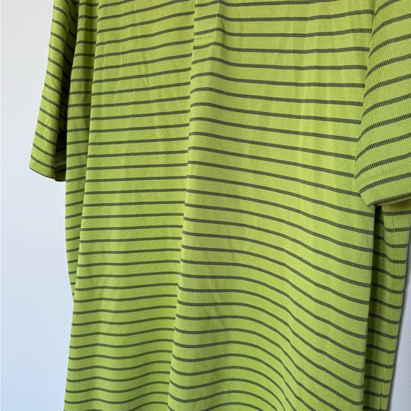 PGA Tour Lime and Black Striped Polo Shirt - Picture 4 of 4